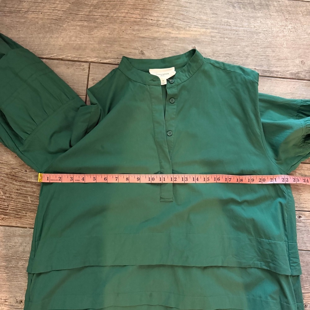 Pomander Place Women Green Pintuck Tiered Balloon Sleeve Tunic Top Y22657T M - Picture 12 of 12